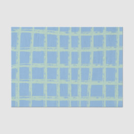 Blaues, grünes Hand gemaltes Zwirn-Musterpapier Seidenpapier