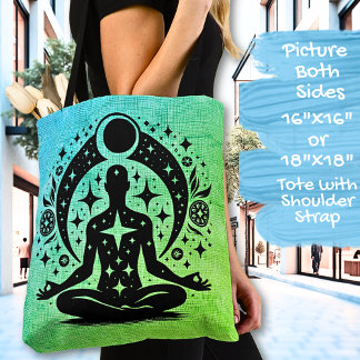 Blaues Grünes Yoga-Meditationsdesign auf einem 