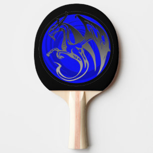 Blaues Grunge Dragon Tischtennispaddel Tischtennis Schläger