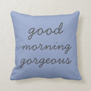 Blaues guter Morgen-herrliches modernes Kissen
