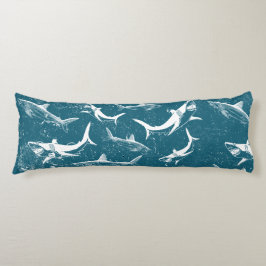Blaues Hai-Muster Seitenschläferkissen