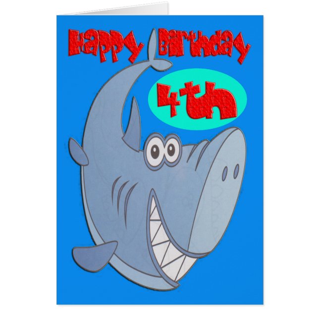 Blaues Hai Viertes Geburtstag (Vorne)