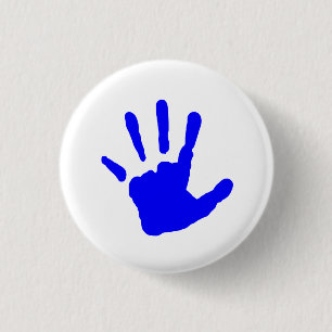 Blaues Handprint Button