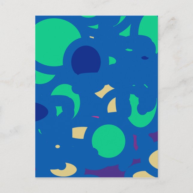 Blaues Happy Love Postkarte (Vorderseite)