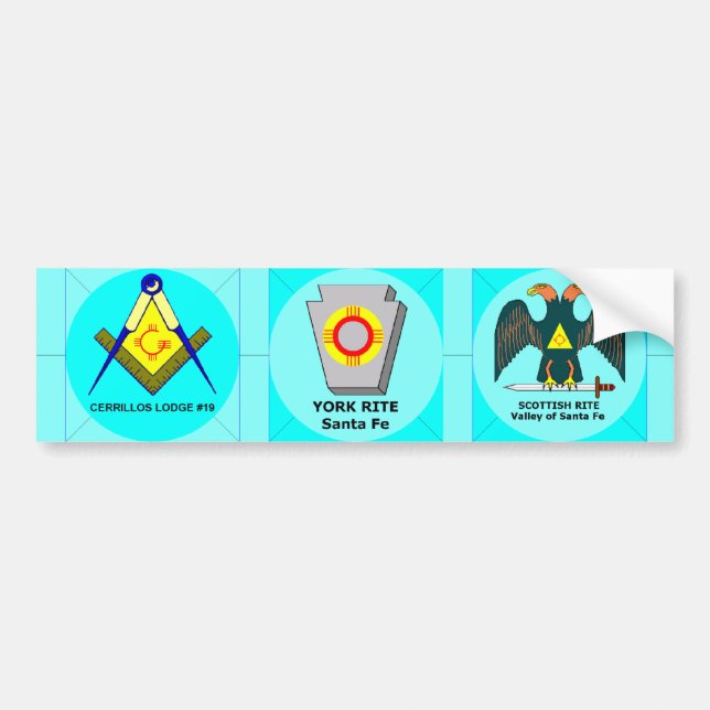 Blaues Häuschen, York-Ritus, schottischer Ritus Autoaufkleber (Vorne)