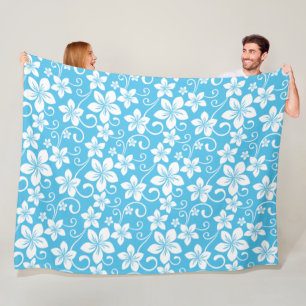 BLAUES HAWAII-MUSTER (BLAU) FLEECEDECKE
