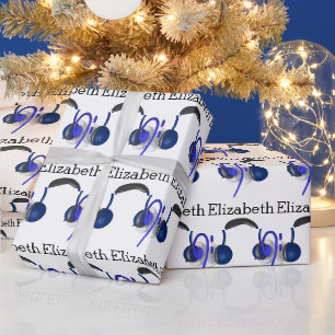 Blaues Headset für klassischen Bass Geschenkpapier