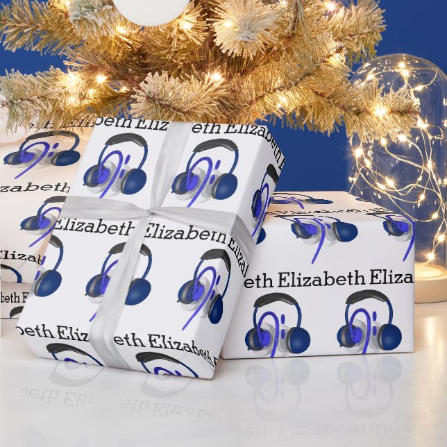 Blaues Headset für klassischen Bass Geschenkpapier (Feiertage)