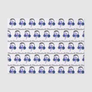 Blaues Headset für klassischen Bass Seidenpapier