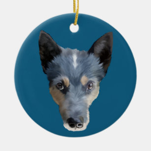Blaues Heeler/australischer Vieh-Hund Keramik Ornament
