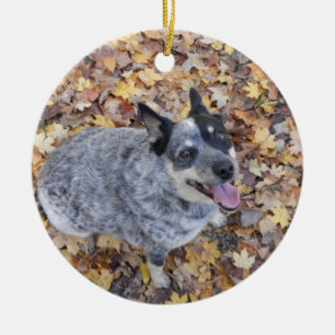 BLAUES HEELER WEIHNACHTEN ORNAME DES AUSTRALISCHER KERAMIKORNAMENT