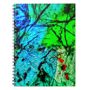 Blaues, helles, abstraktes Spiral-Foto-Notizbuch, Notizblock