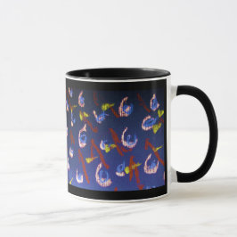 blaues helles der abstrakten Garnele der Tasse