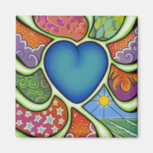 Blaues Herz des Liebemagneten Magnet
