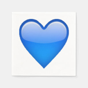 Blaues Herz - Emoji Serviette