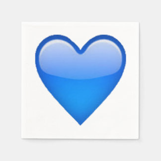 Blaues Herz - Emoji Serviette