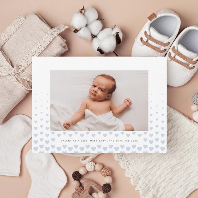 Blaues Herz Gradient valentines Foto Feiertagskarte (Von Creator hochgeladen)