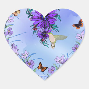 Blaues Herz Herz-Aufkleber