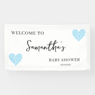 Blaues Herz Junge  Babyparty Willkommensschild Ban Banner