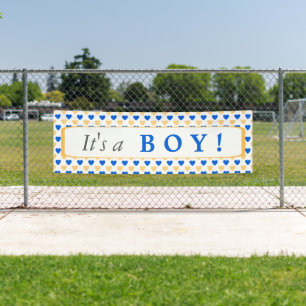 Blaues Herz Muster Es ist ein Junge Banner