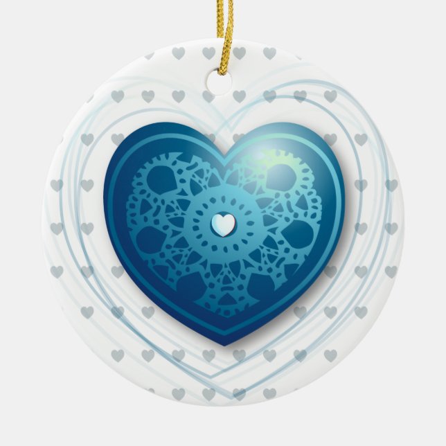 Blaues Herz, Ornament (Vorne)