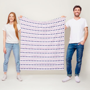 Blaues Herz Valentinstag Liebesmuster weißer Hinte Fleecedecke