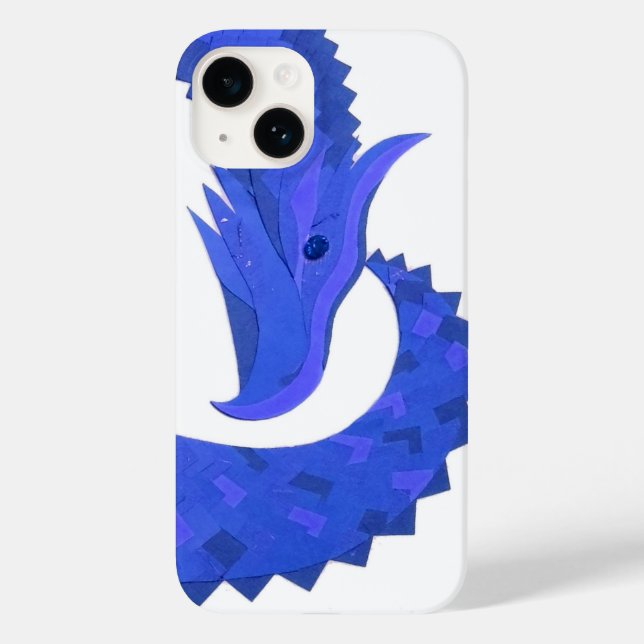 Blaues Herzdrachen in Weiß Case-Mate iPhone Hülle (Rückseite)