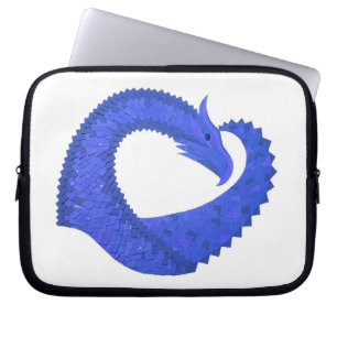 Blaues Herzdrachen in Weiß Laptopschutzhülle