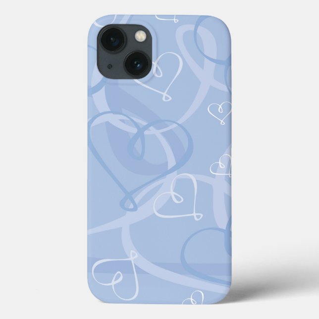 Blaues Herzmuster Case-Mate iPhone Hülle (Rückseite)