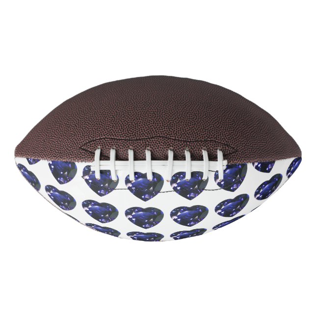 Blaues Herzmuster Football (Vorderseite)