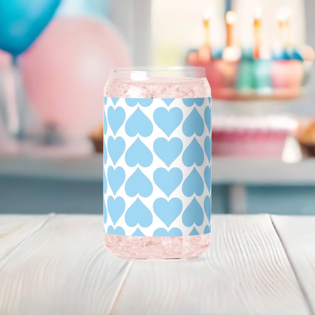 Blaues Herzmuster, Romantik, Liebe Dosenglas (Insitu (Baby Party))