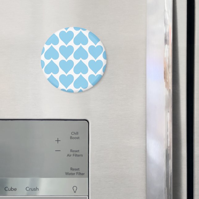 Blaues Herzmuster, Romantik, Liebe Magnet (In Situ (Kühlschrank))