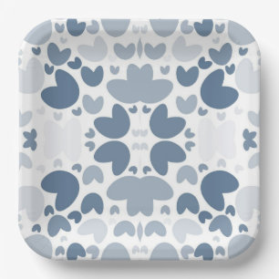 Blaues Herzpapier Pappteller