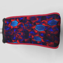 Blaues Hexagon gemischt mit überlappenden roten Ku