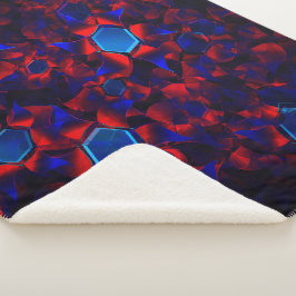 Blaues Hexagon gemischt mit überlappenden roten Ku Sherpadecke