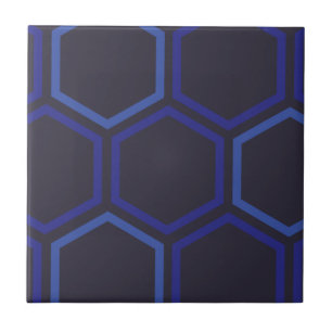 Blaues Hexagon-Muster Fliese