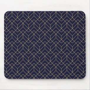 Blaues Hexagon-Muster Mousepad