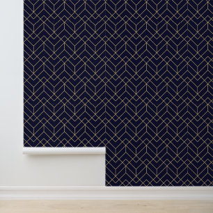 Blaues Hexagon-Muster Tapete