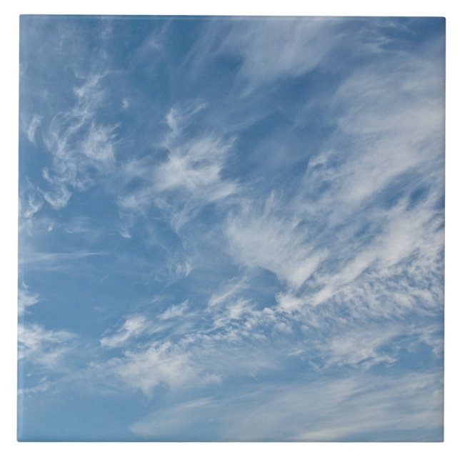 Blaues Himmelsgeplättetes blaues Muster Fliese (Vorderseite)