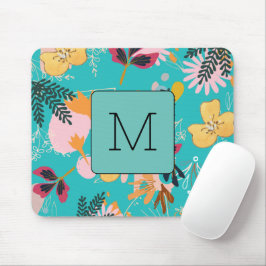 Blaues Himmelsmuster Wasserfarben Blume erste Chic Mousepad