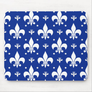 Blaues Hintergrund Fleur-de-lis-Muster Mousepad