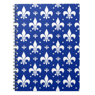 Blaues Hintergrund Fleur-de-lis-Muster Notizblock