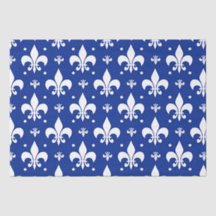 Blaues Hintergrund Fleur-de-lis-Muster Seidenpapier