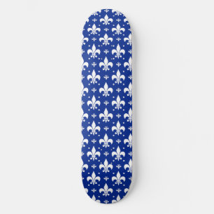 Blaues Hintergrund Fleur-de-lis-Muster Skateboard