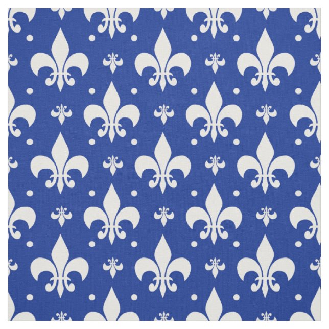 Blaues Hintergrund Fleur-de-lis-Muster Stoff (Muster)