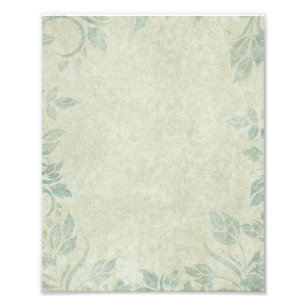 Blaues Hochzeit mit Vintage-Blumenranke Fotodruck