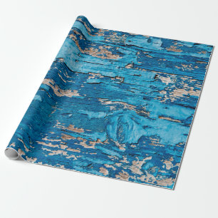 Blaues Holz Geschenkpapier