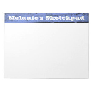 Blaues Holz - große Sketch-Pad Notizblock