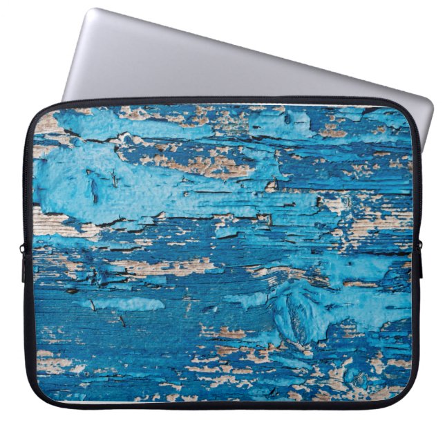 Blaues Holz  Laptopschutzhülle (Vorderseite)