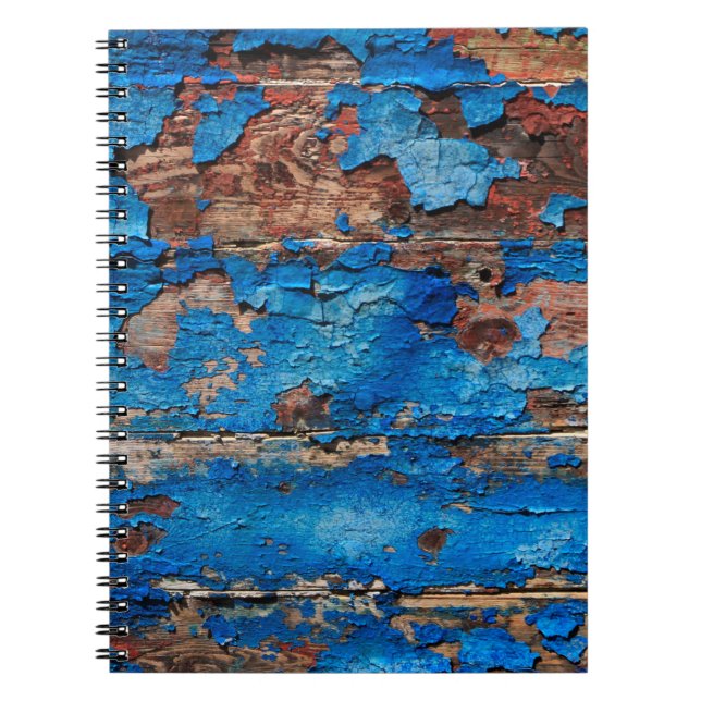 Blaues Holz mit Textur Notizblock (Vorderseite)